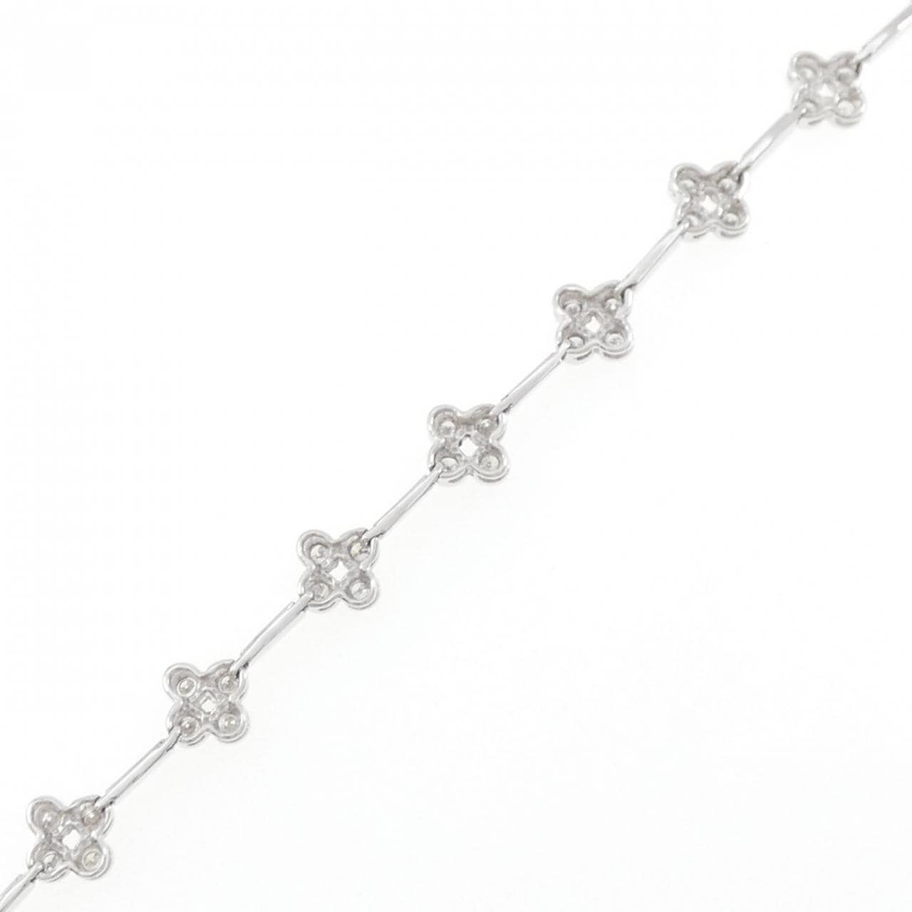 K18WG フラワー ダイヤモンド ブレスレット 1.20CT