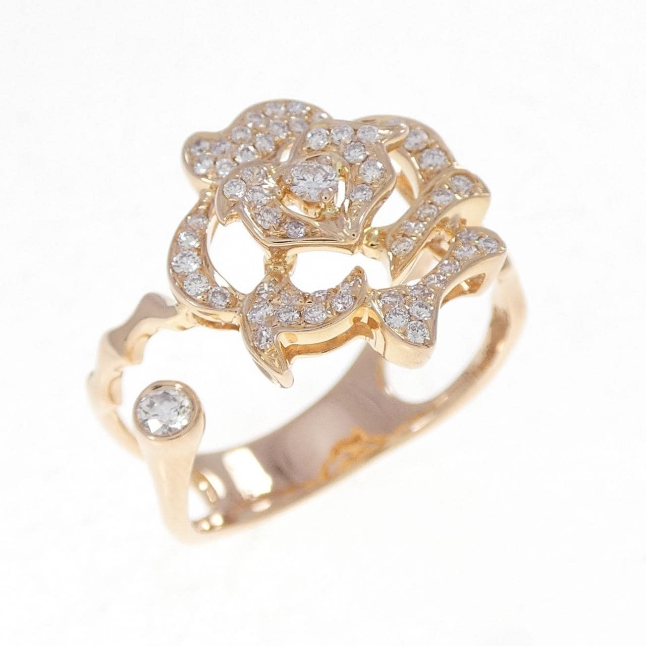 K18PG ローズ ダイヤモンド リング 0.29CT