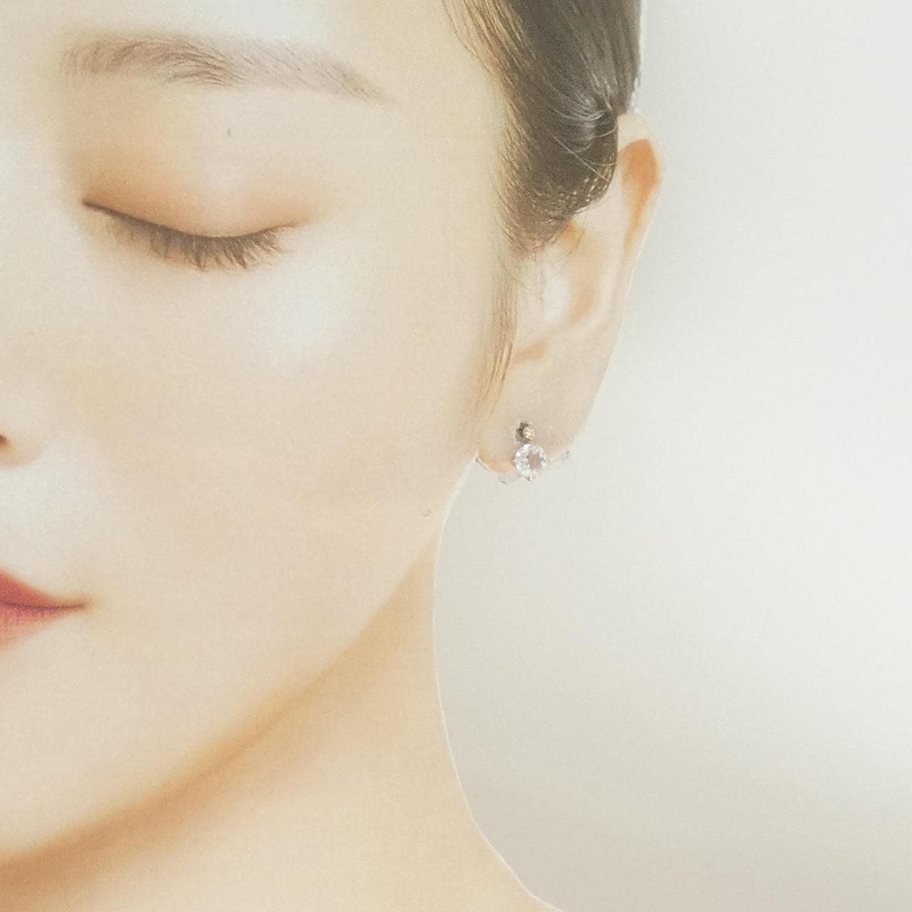 K18PG クオーツ ピアス