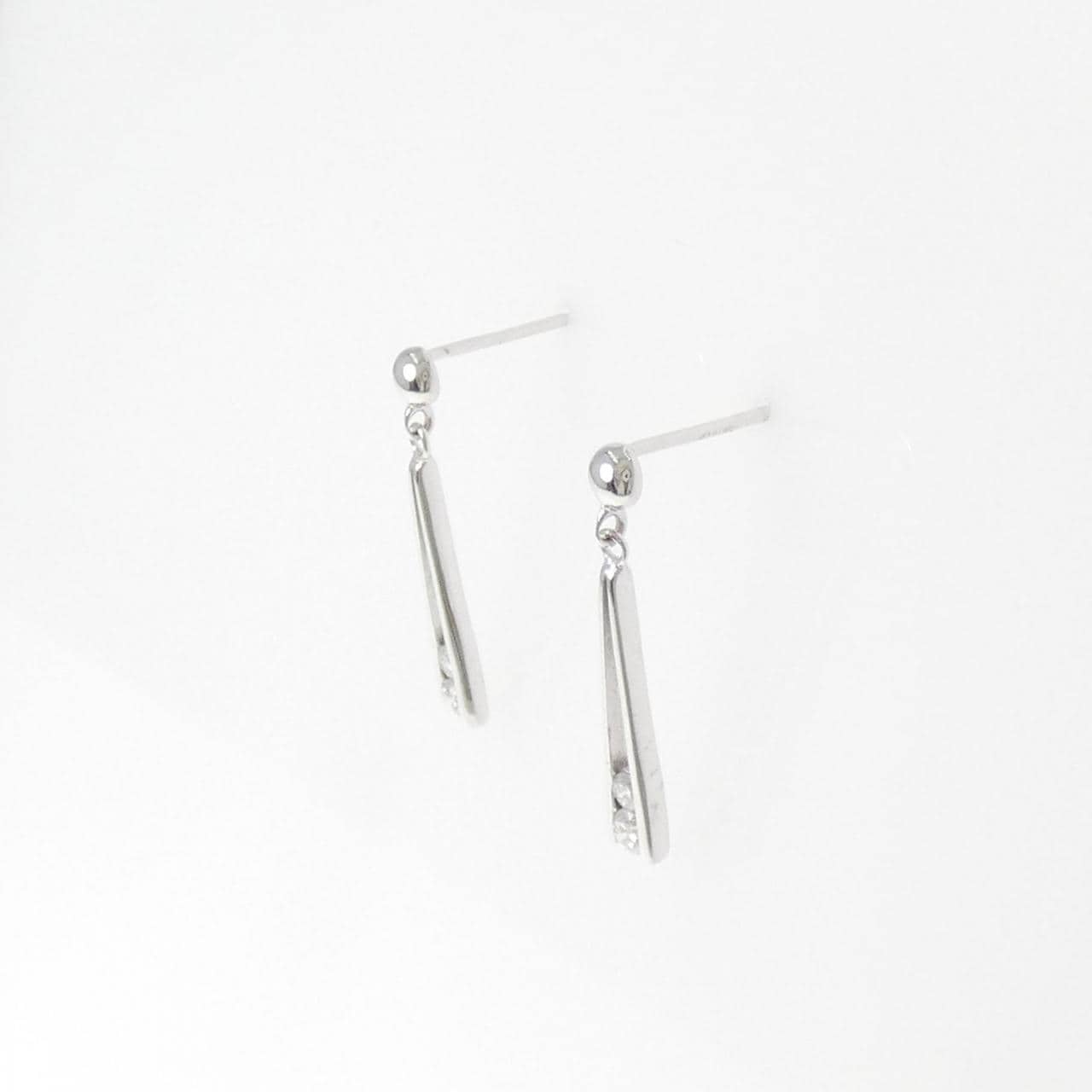 K18WG ダイヤモンド ピアス 0.14CT