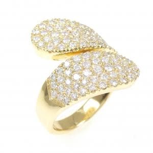 750YG パヴェ ダイヤモンド リング 1.12CT