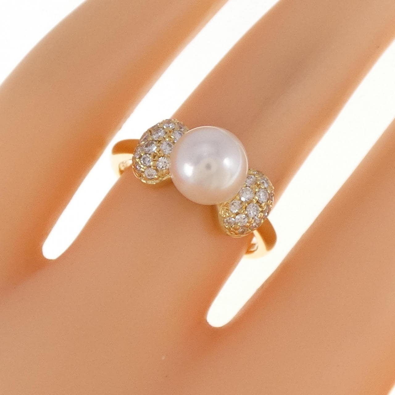K18YG アコヤパール リング 7.3mm