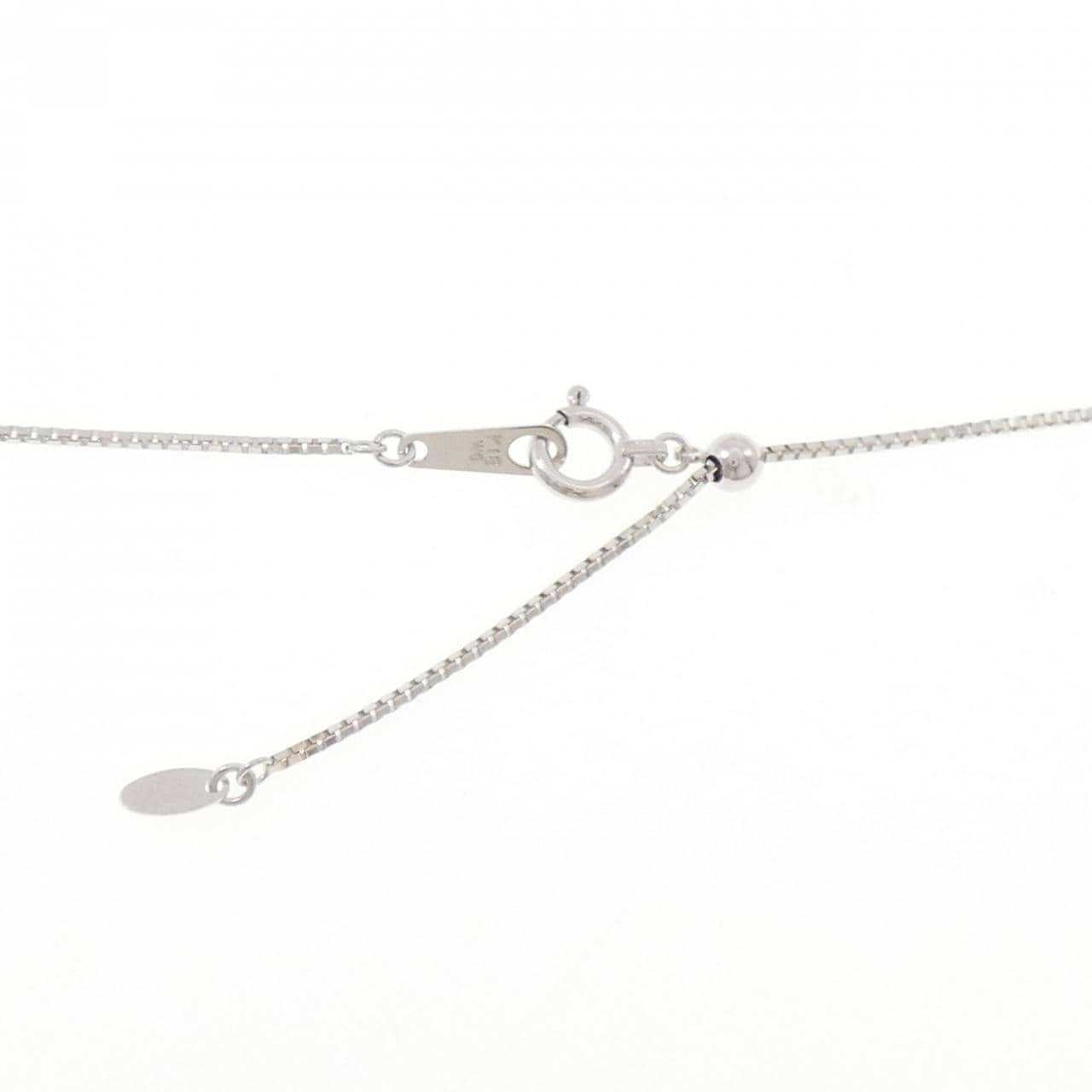 K18WG フラワー カルセドニー ネックレス 12.50CT