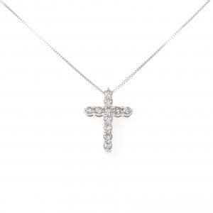 PT950/PT850 クロス ダイヤモンド ネックレス 0.30CT