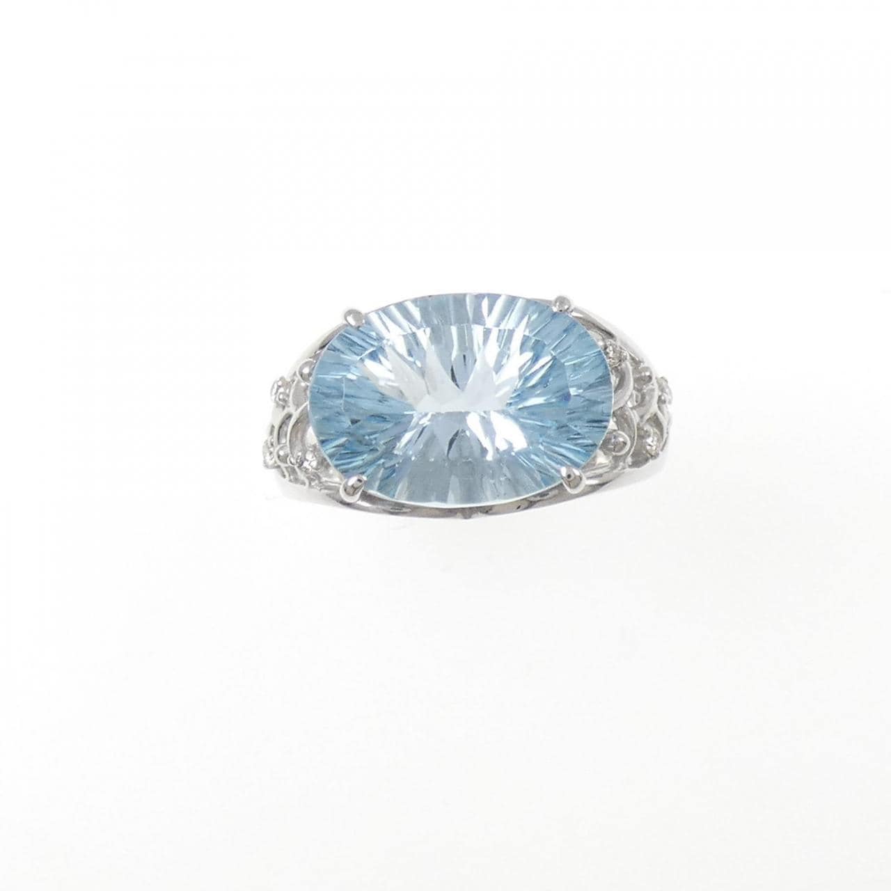 K18WG ブルートパーズ リング 7.15CT