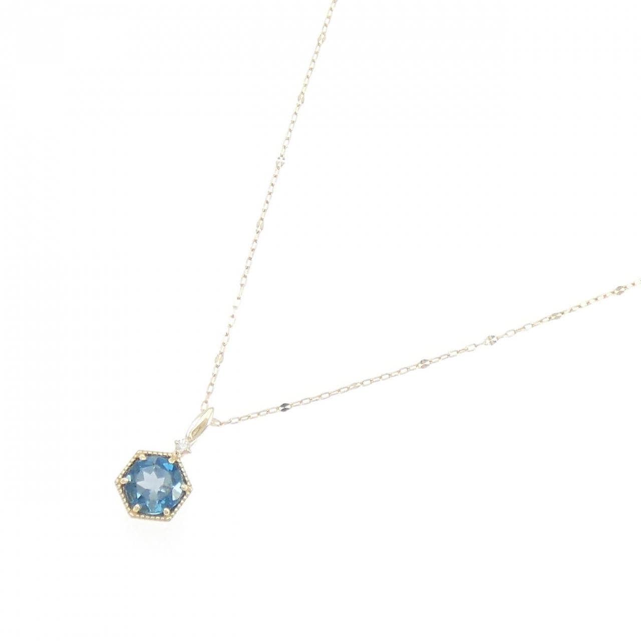 K10YG 藍色托帕石項鍊