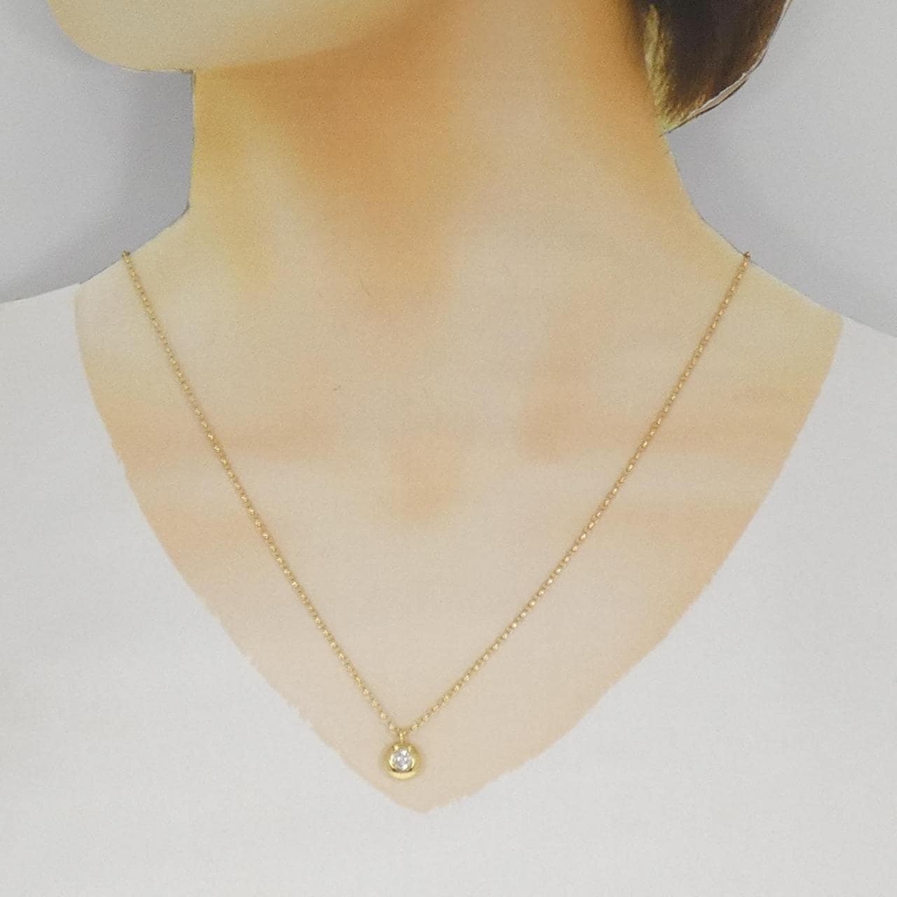 K18YG ダイヤモンド ネックレス 0.30CT