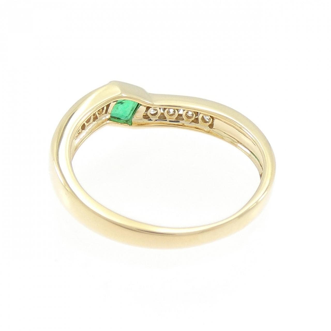 18KYG エメラルド リング 0.21CT