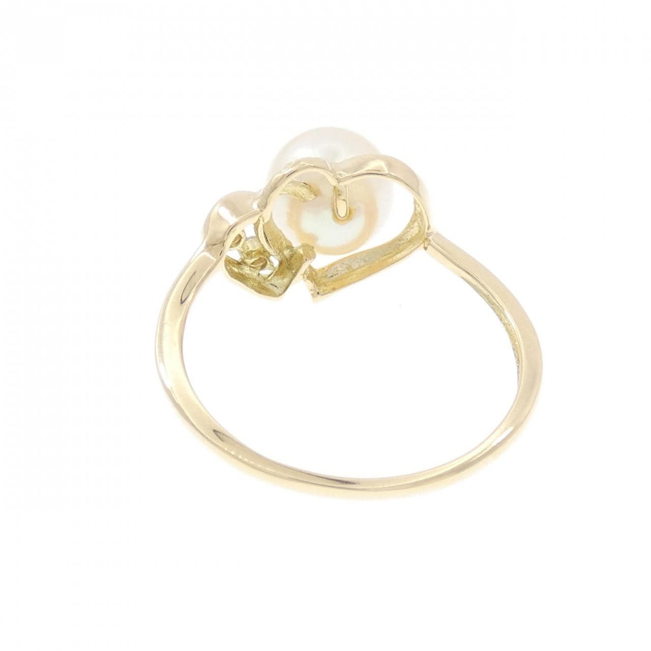 K18YG ハート アコヤパール リング 7.2mm