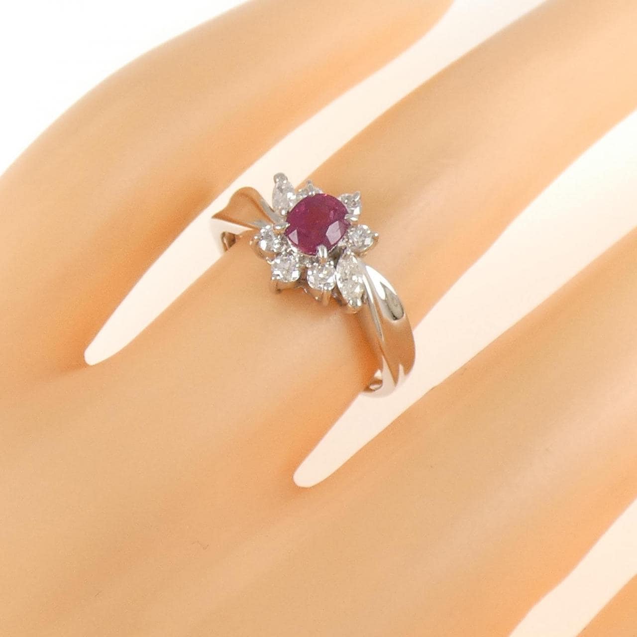 PT900 ルビー リング 0.48CT