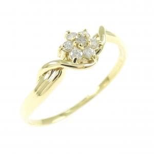 K18YG フラワー ダイヤモンド リング 0.10CT