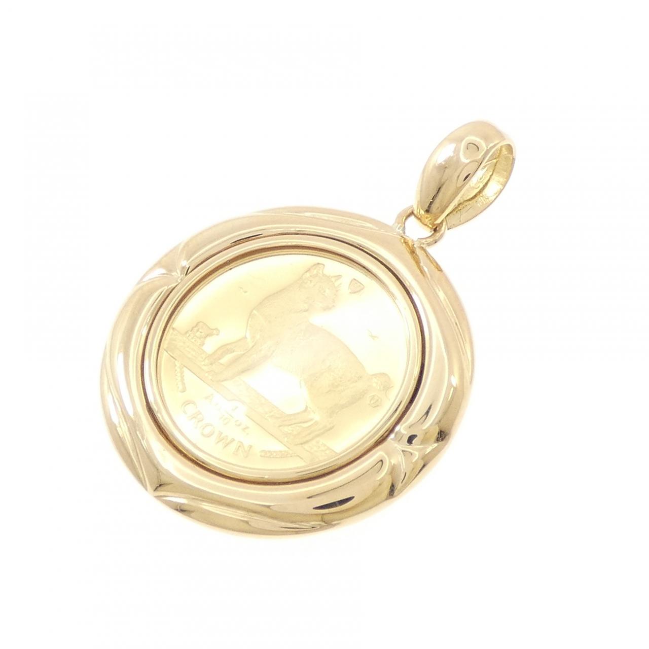 K18YG(枠) コイン ペンダント