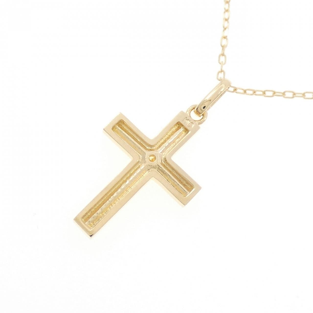 K18YG クロス ダイヤモンド ネックレス