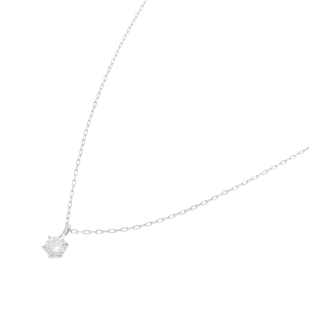 PT900/PT850 ソリティア ダイヤモンド ネックレス 0.20CT