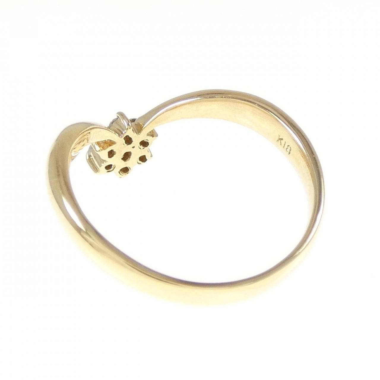 K18YG花朵钻石戒指0.10CT