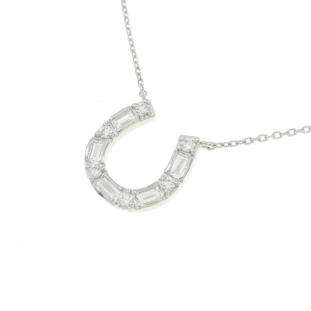 PT ホースシュー ダイヤモンド ネックレス 0.18CT