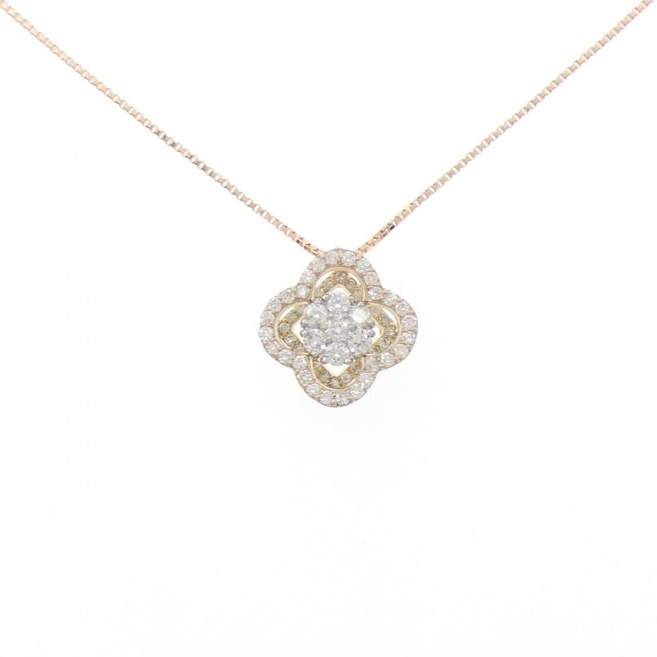 K18YG/PT900/K18PG ダイヤモンド ネックレス 0.70CT