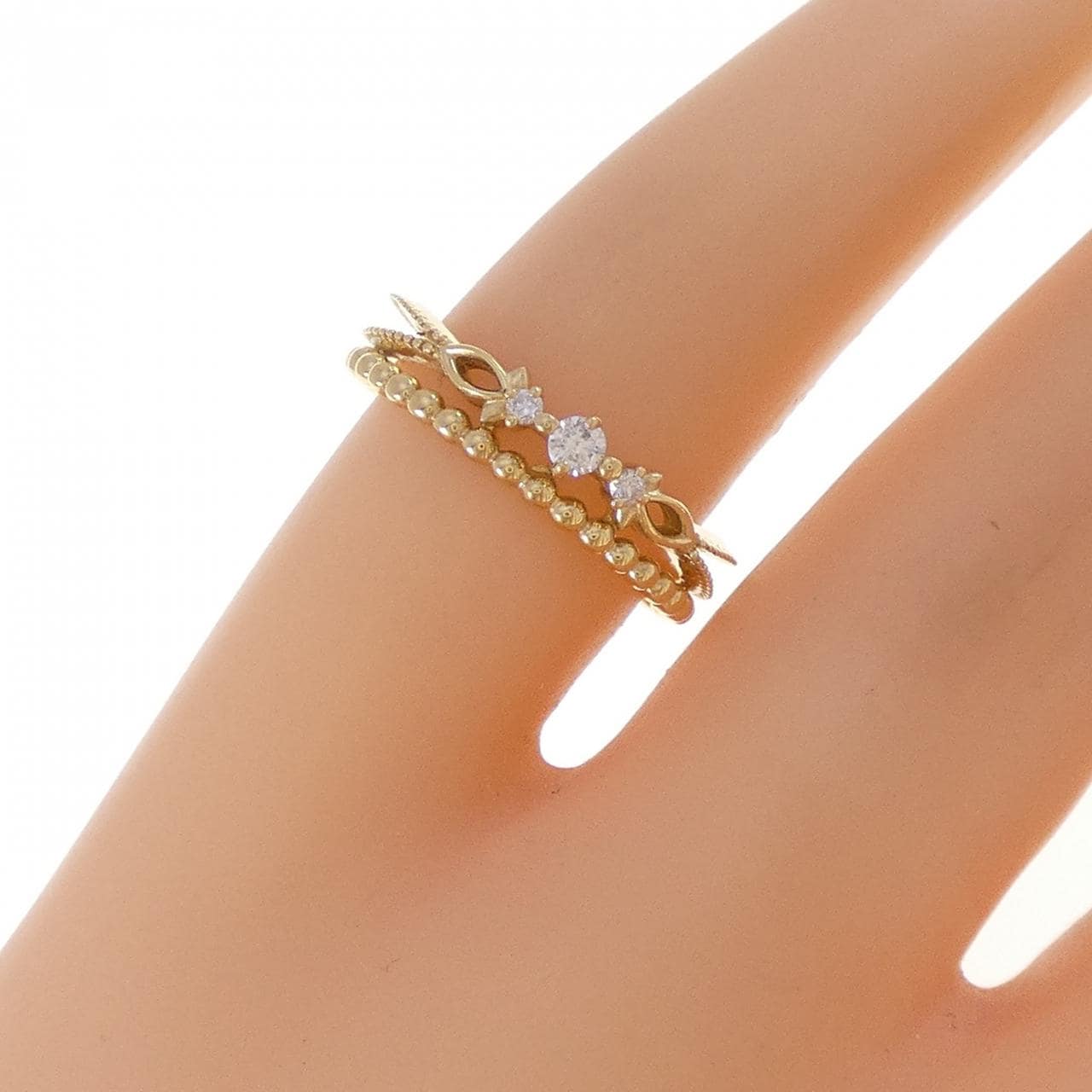 K18YG ダイヤモンド ピンキーリング 0.05CT