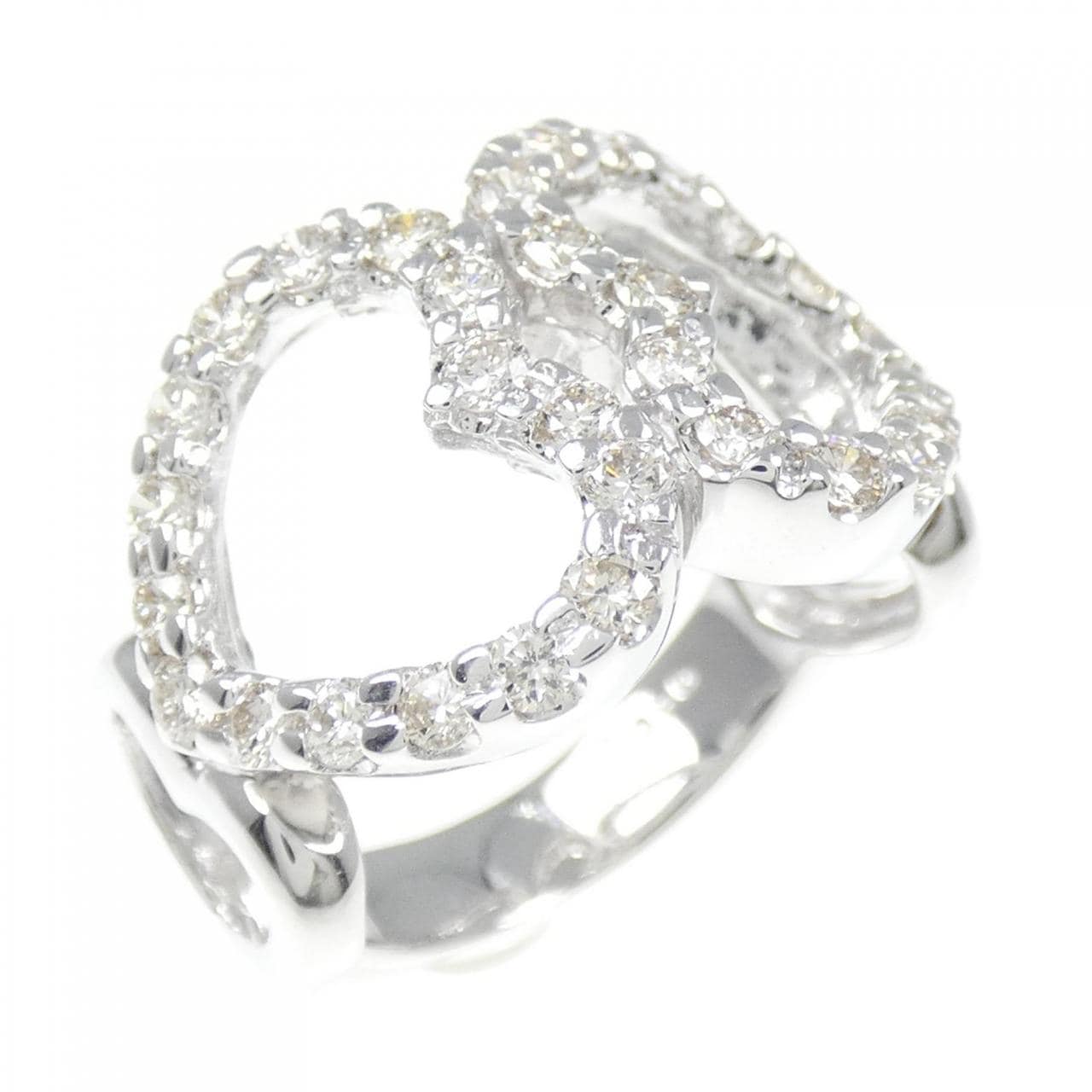 750WG ハート ダイヤモンド リング 0.90CT