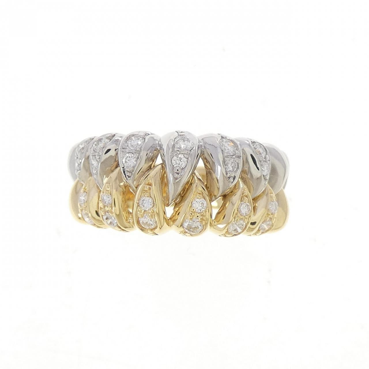 K18YG/PT900 ダイヤモンド リング 0.38CT