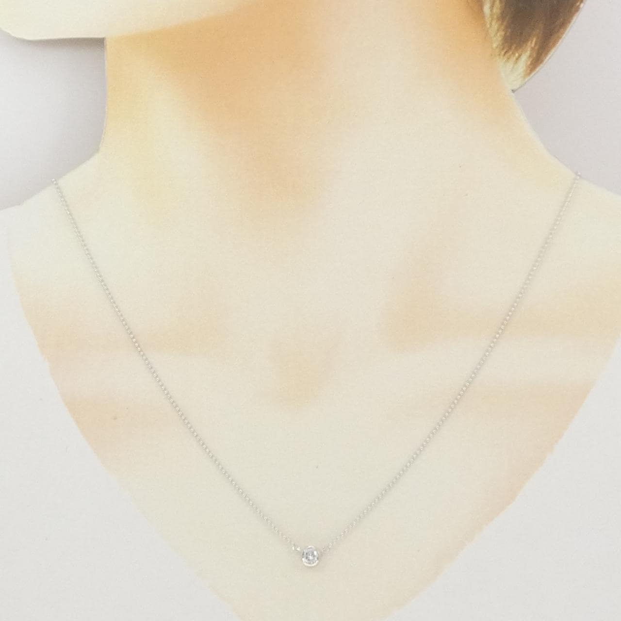K18WG ダイヤモンド ネックレス 0.21CT
