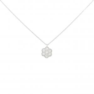 PT900/PT850 フラワー ダイヤモンド ネックレス 0.15CT