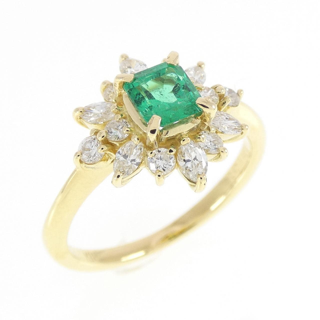 K18YG エメラルド リング 0.35CT