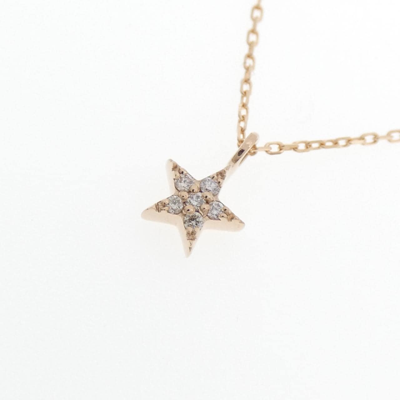 K18PG スター ダイヤモンド ネックレス 0.03CT