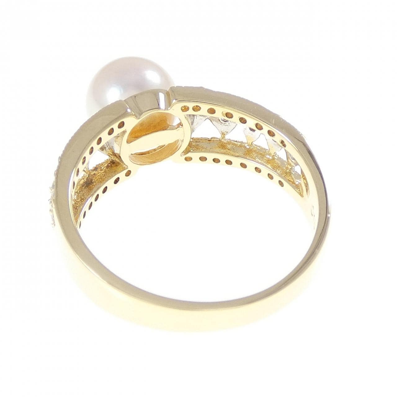 K18YG/K18WG アコヤパール リング 7.6mm