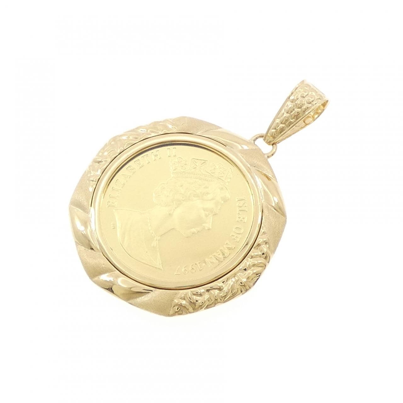 K18YG(枠) コイン ペンダント