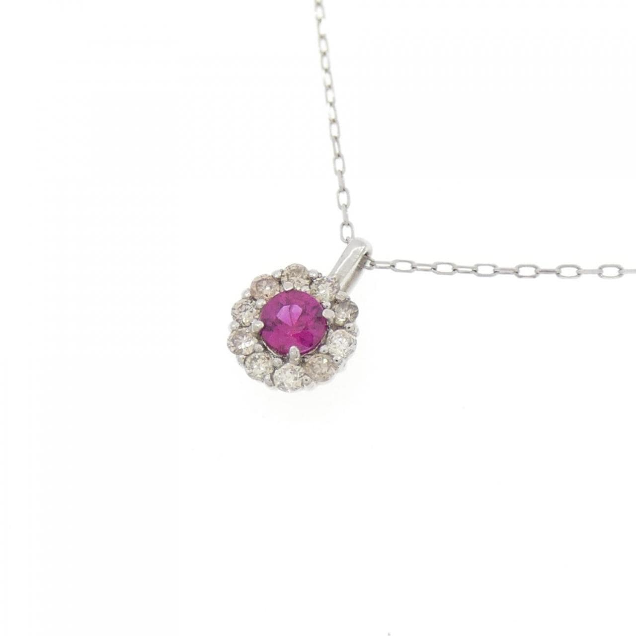 [BRAND NEW] PT Ruby Necklace 0.07CT