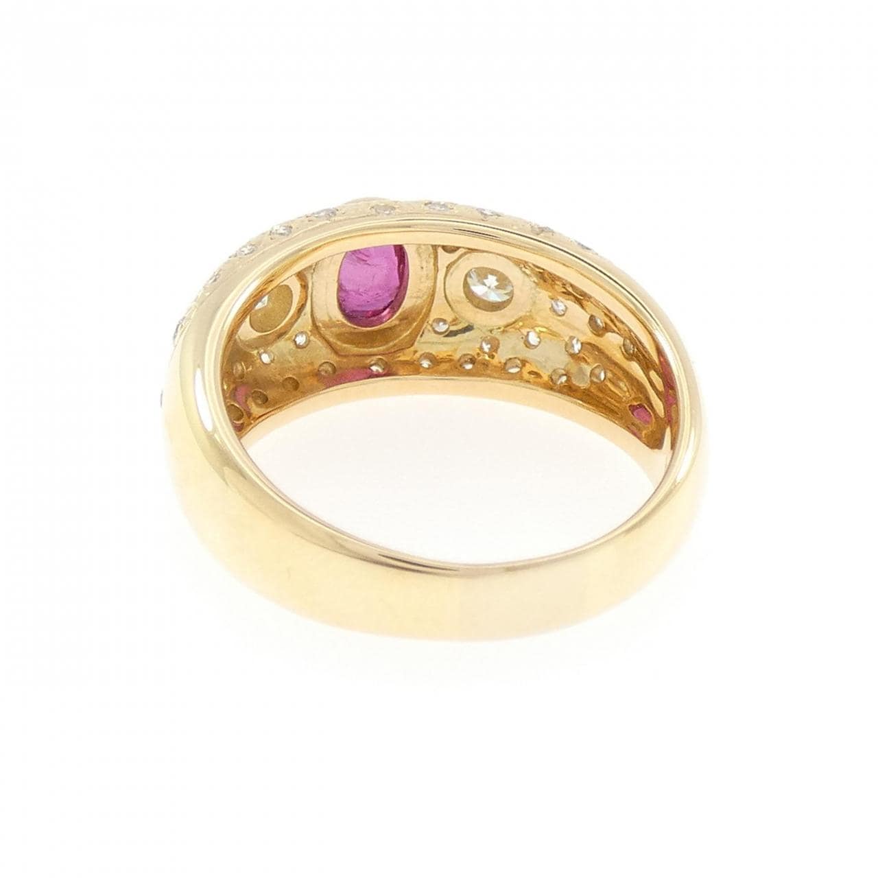 K18YG ルビー リング 0.63CT