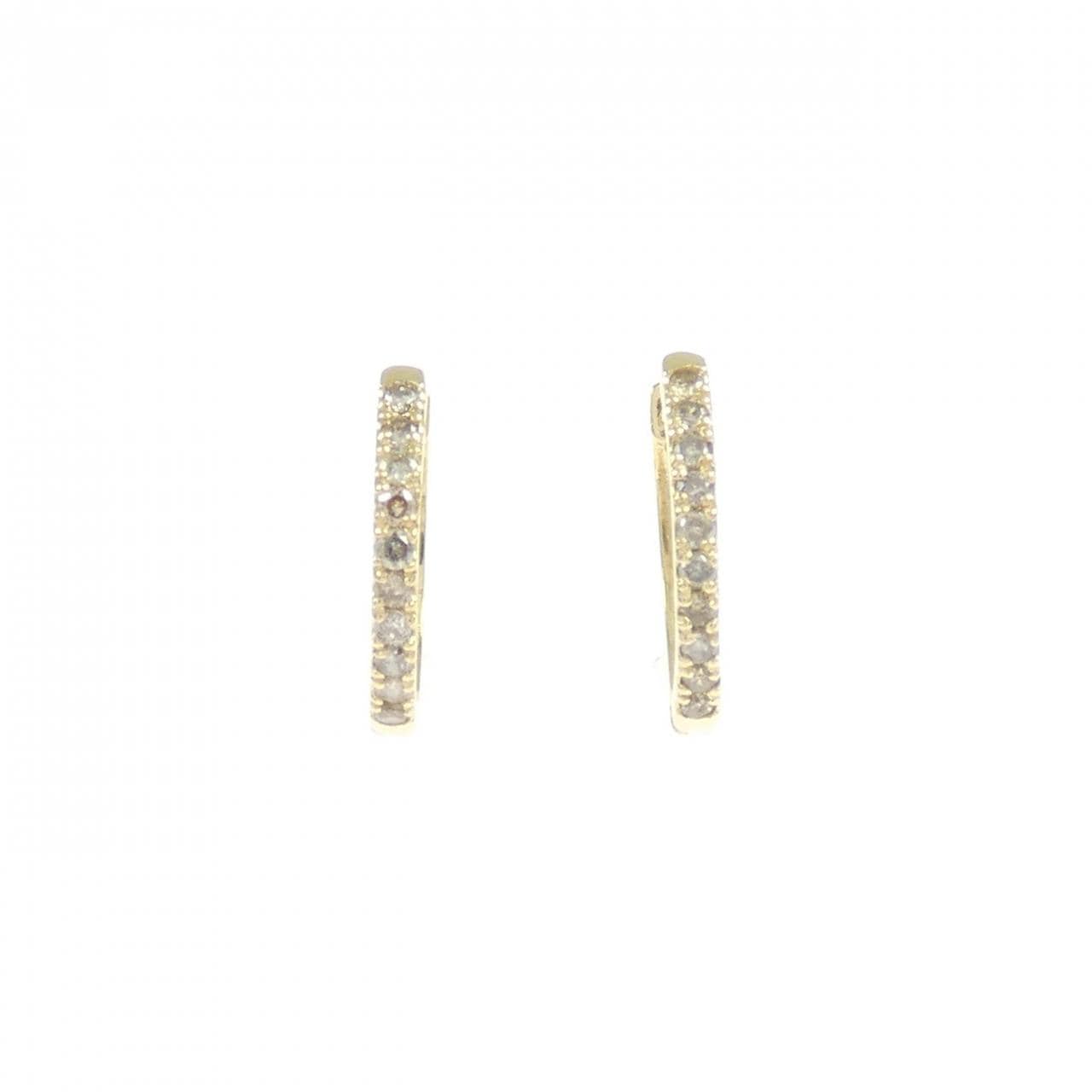 K18YG ダイヤモンド フープ ピアス 0.10CT