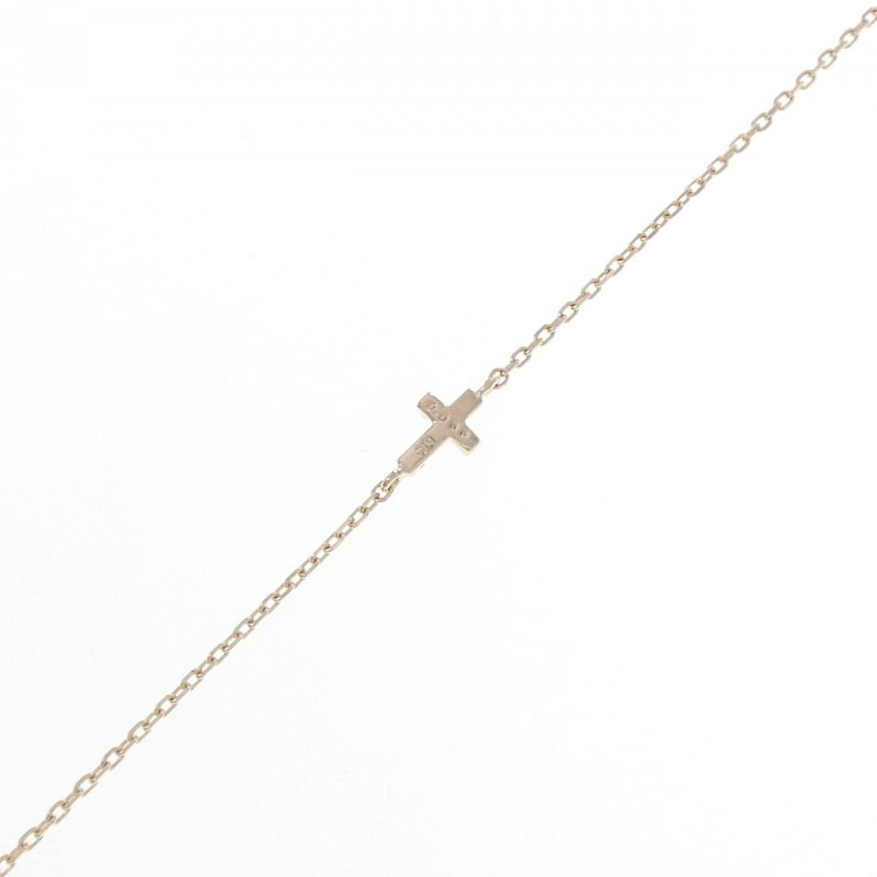 K10YG クロス ダイヤモンド ブレスレット 0.033CT