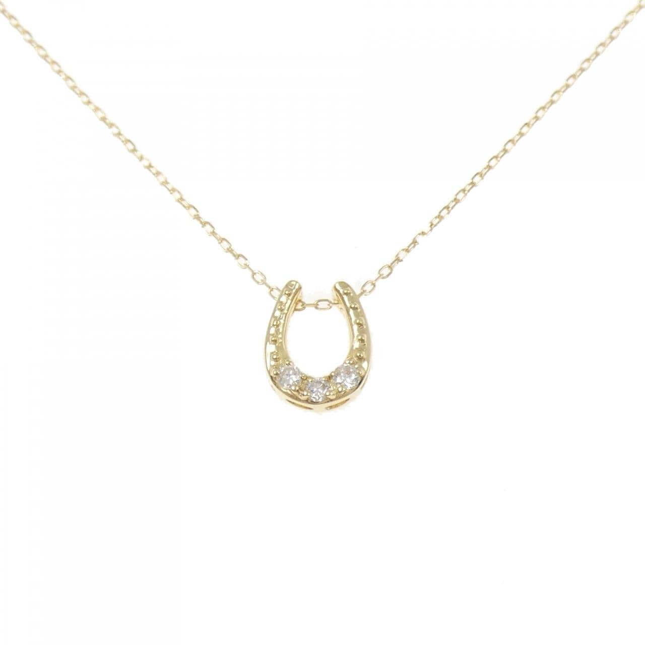 K18YG ホースシュー ダイヤモンド ネックレス 0.07CT