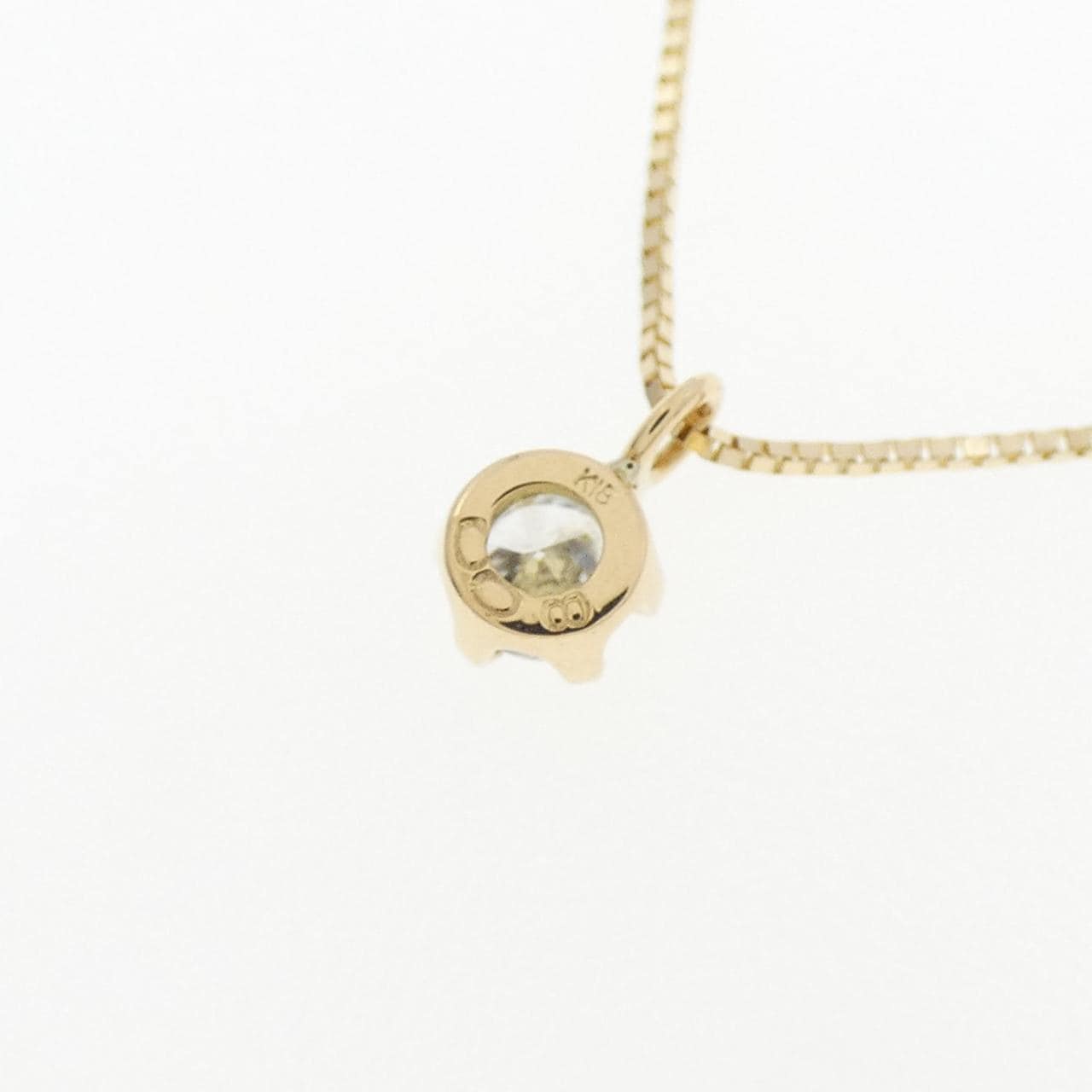 K18YG ソリティア ダイヤモンド ネックレス 0.08CT