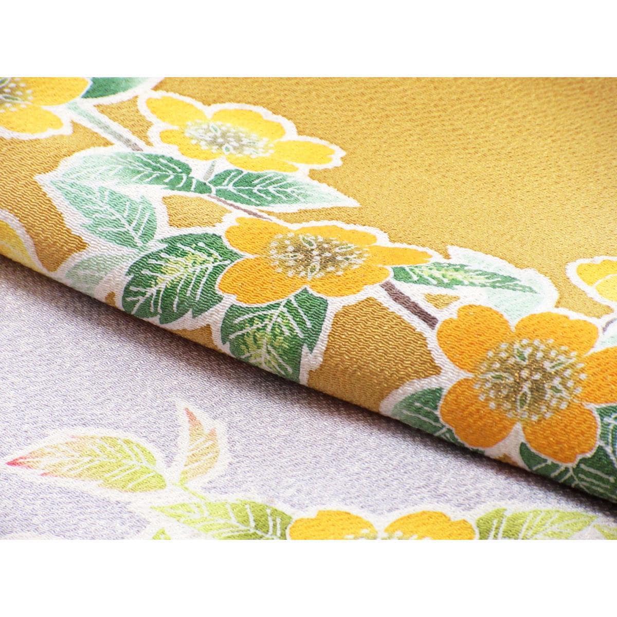 [Unused items] Visiting kimono, crepe, Yuzen gold leaf finish, gradation dyeing