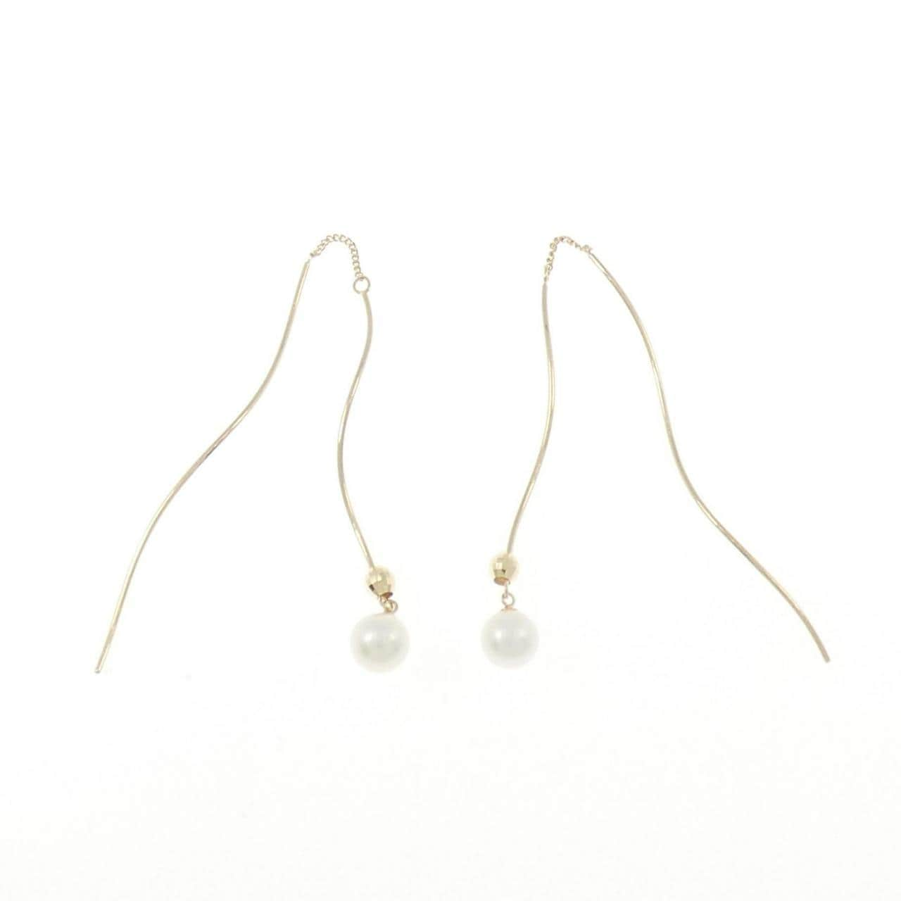 K10YG freshwater pearl earrings 5.3mm