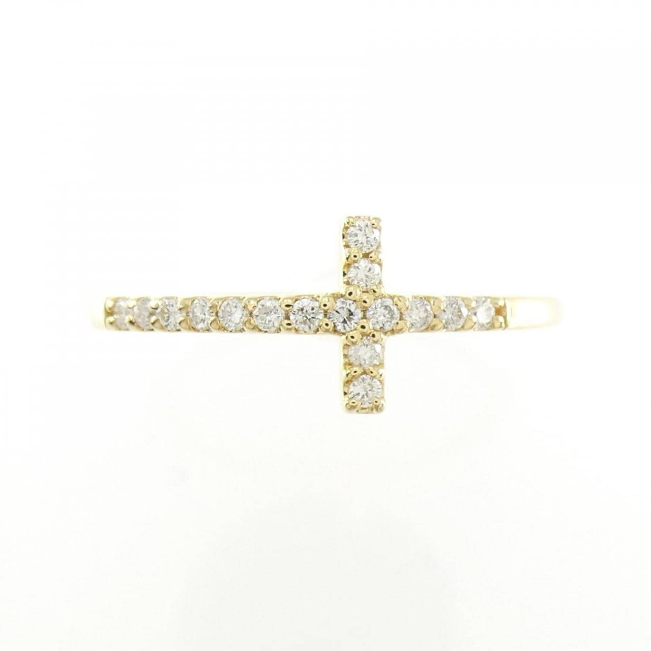 [Remake] K18YG cross Diamond ring 0.10CT