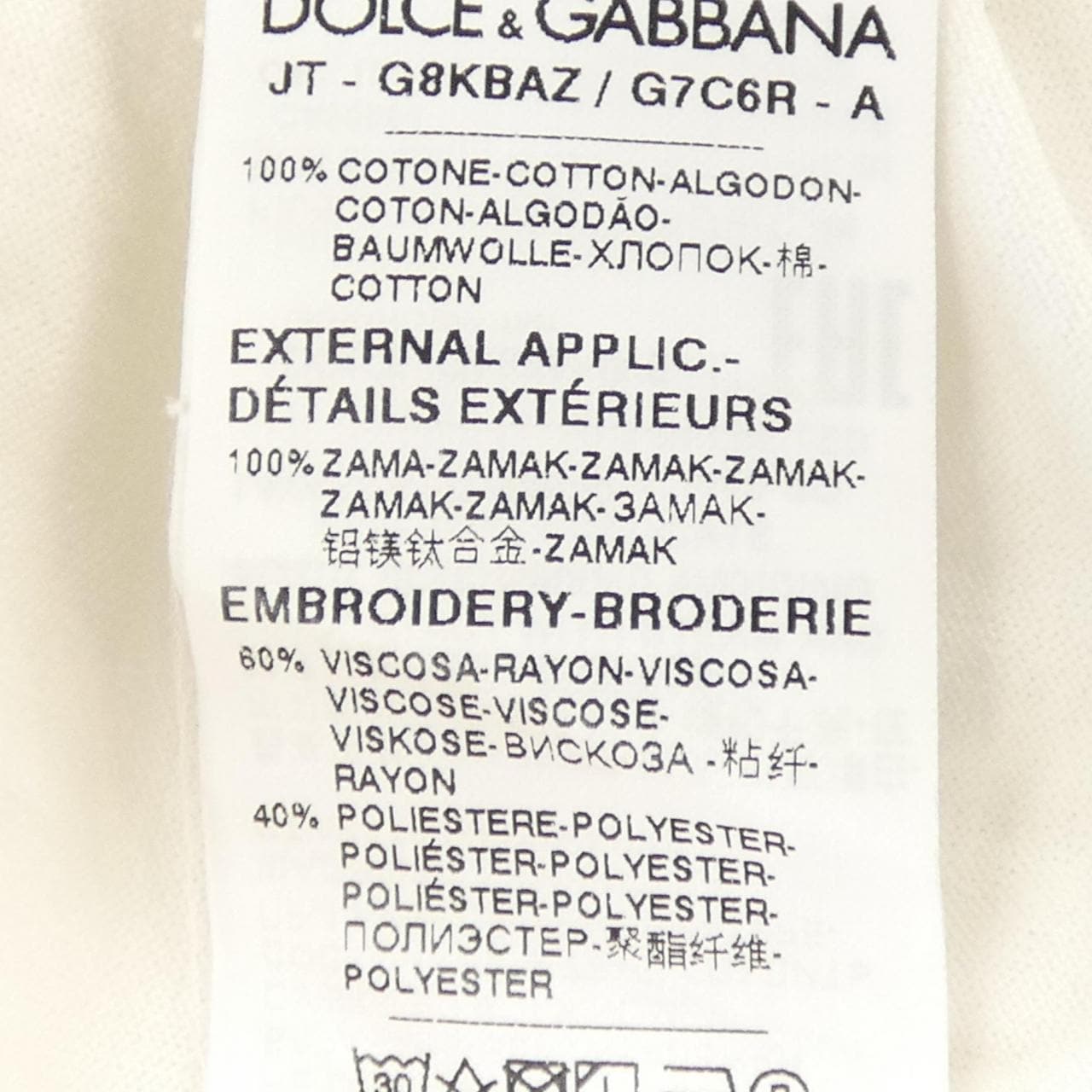 ドルチェアンドガッバーナ DOLCE&GABBANA G8KBAZ/G7C6R Tシャツ