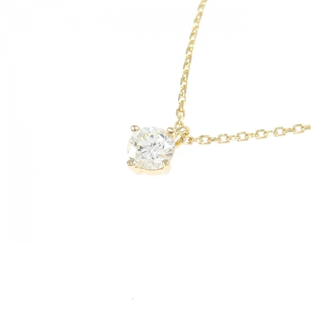 K18YG ソリティア ダイヤモンド ネックレス 0.20CT