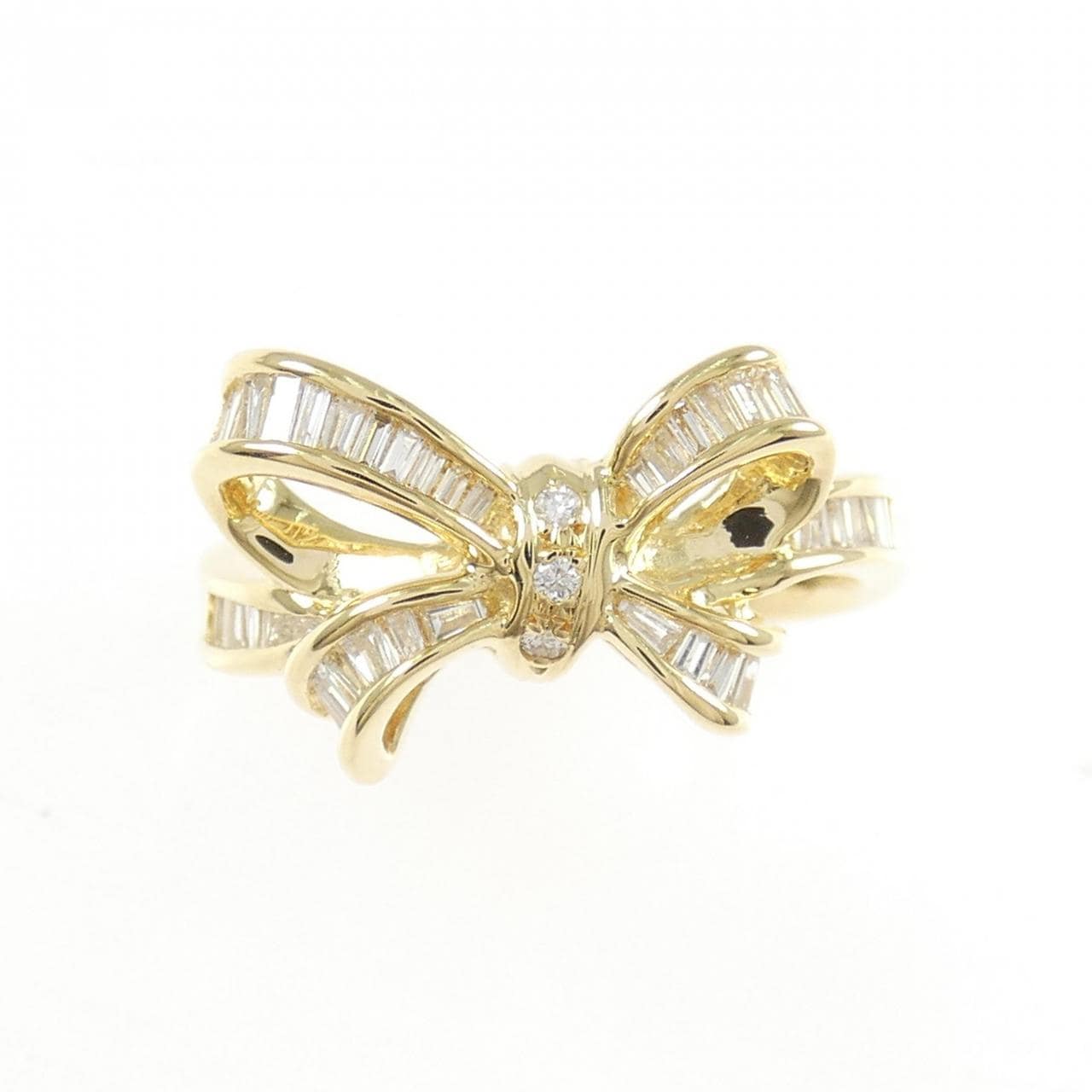 K18YG リボン ダイヤモンド リング 0.33CT