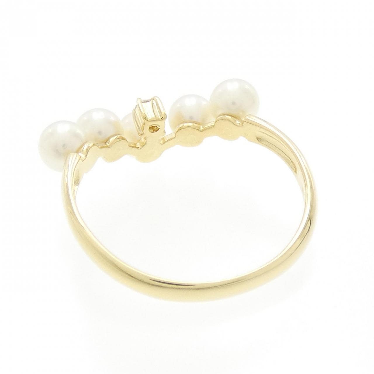 K18YG Akoya pearl ring