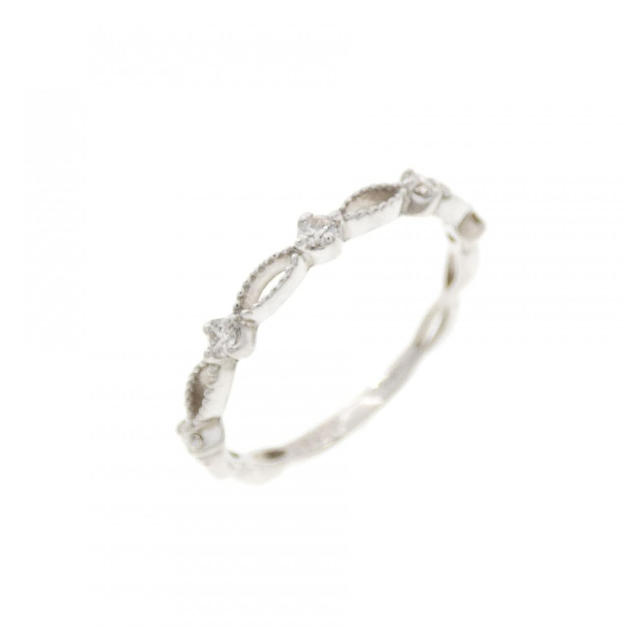 K18WG ダイヤモンド ピンキーリング 0.065CT