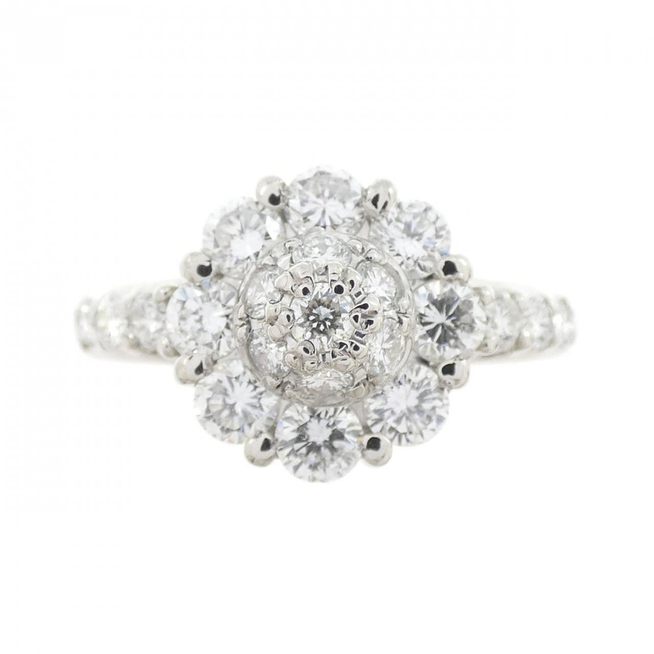 PT900 フラワー ダイヤモンド リング 1.00CT