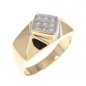 K18YG/PT900 ダイヤモンド リング 0.08CT