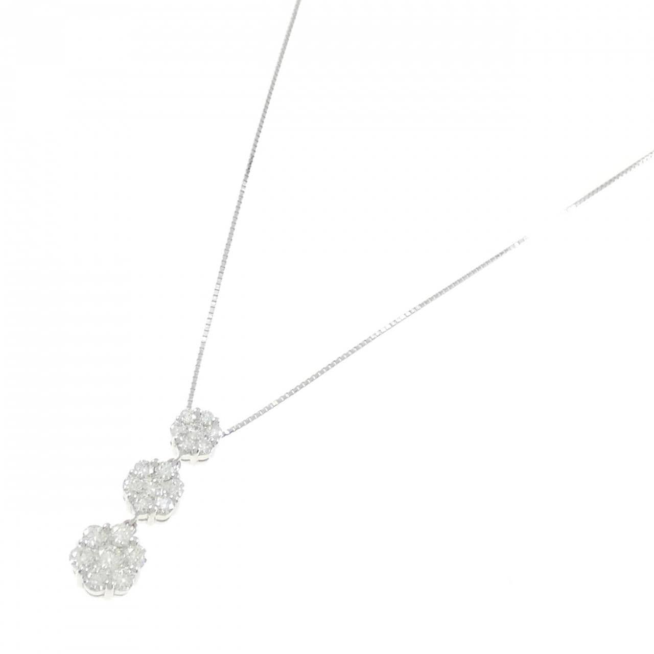 K18WG ダイヤモンド ネックレス 1.048CT