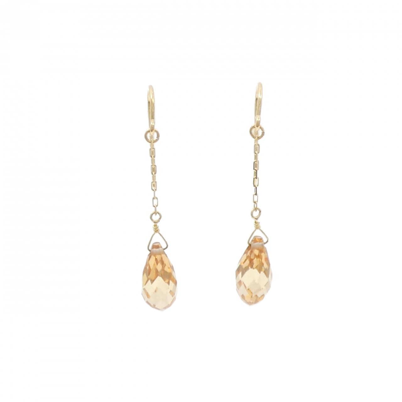 [BRAND NEW] K18YG Cubic Zirconia Earrings