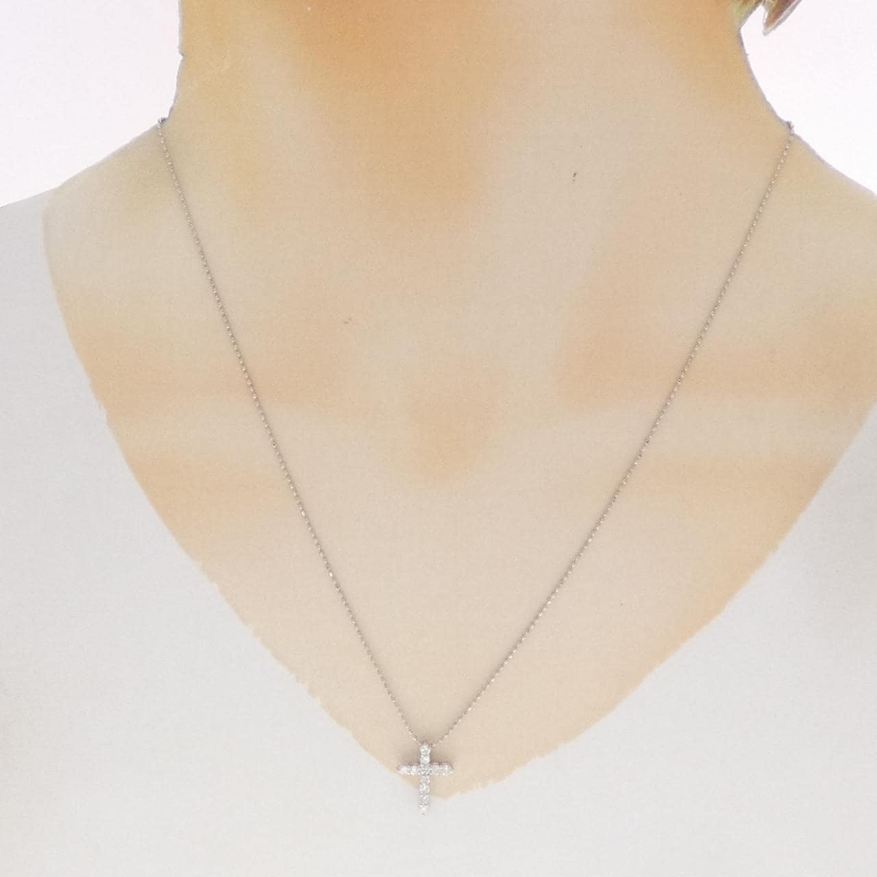 PT900/PT850 クロス ダイヤモンド ネックレス 0.32CT