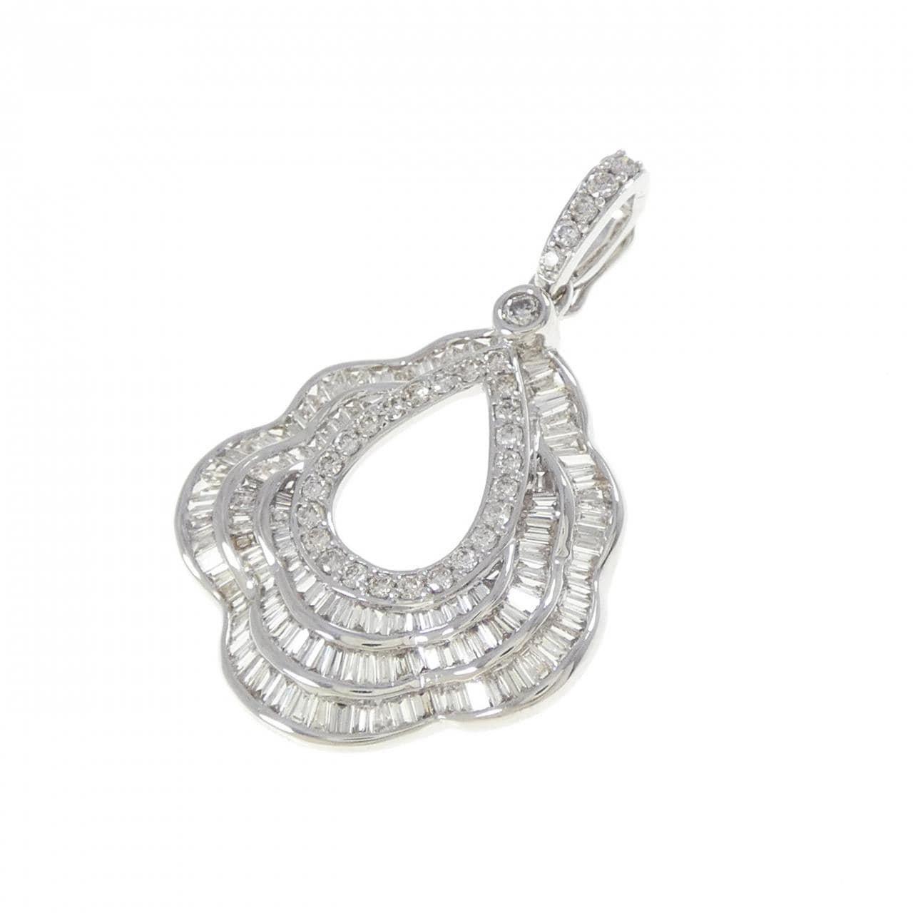 K18WG ダイヤモンド ペンダント 1.17CT